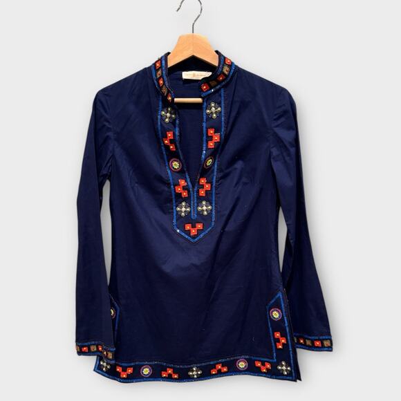 Tory Burch Embellished Tory Tunic Size 2 - Picture 4 of 12